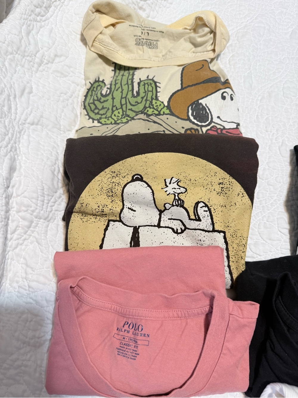 Men’s Graphic T-Shirt Bundle | Snoopy Peanuts + Polo Ralph Lauren | 3 Tees